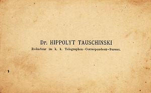 Visitenkarte von Hippolyt Tauschinski