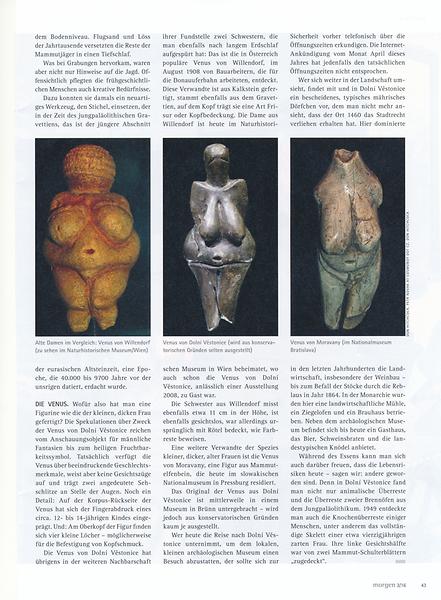 Bericht von Wilhelm Sinkovicz über die Venus von Willendorf