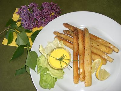 Panierter Spargel