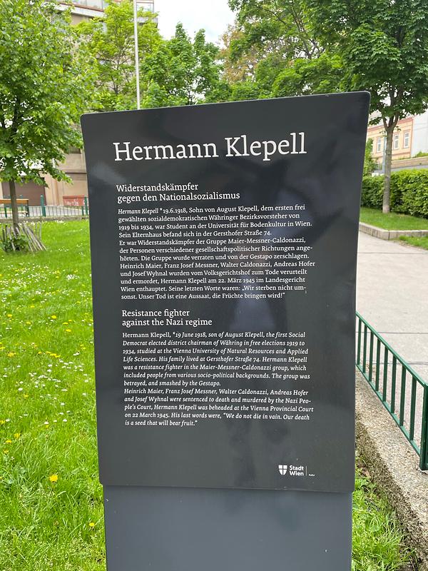 Gedenktafel, Hermann Kleppel