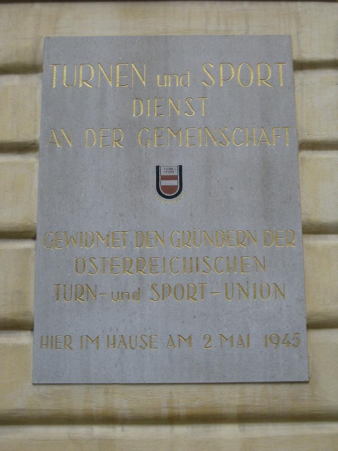 Gründung der Österr. Turn- und Sport-Union Erinnerungstafel