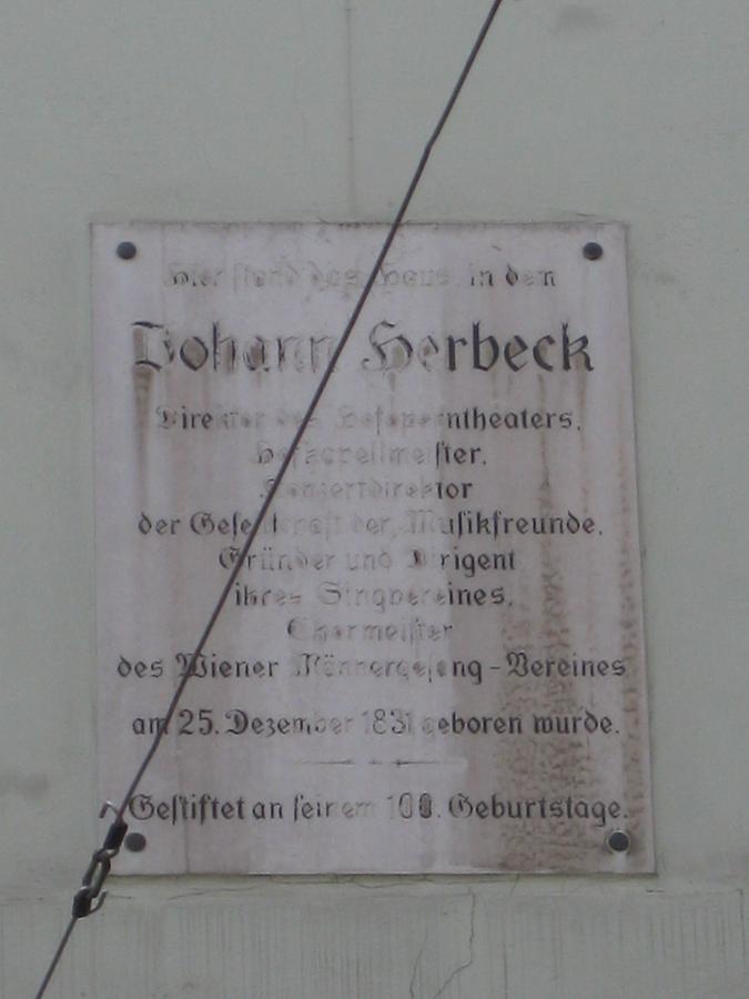 Johann Herbeck Gedenktafel
