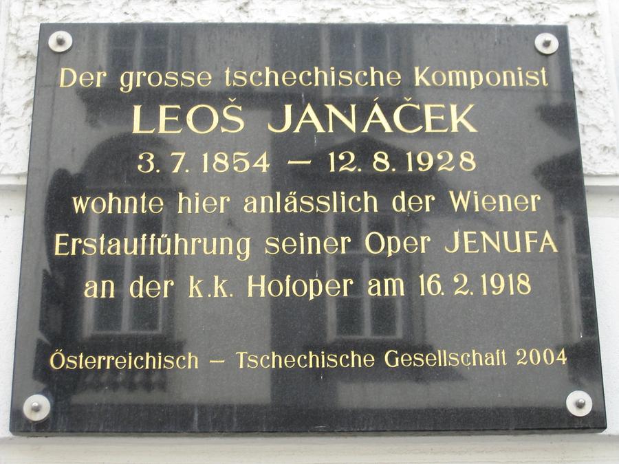 Leos Janacek Gedenktafel