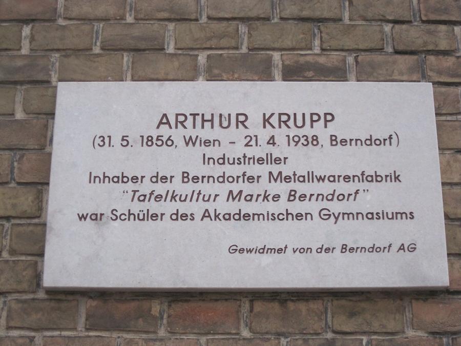Arthur Krupp Gedenktafel
