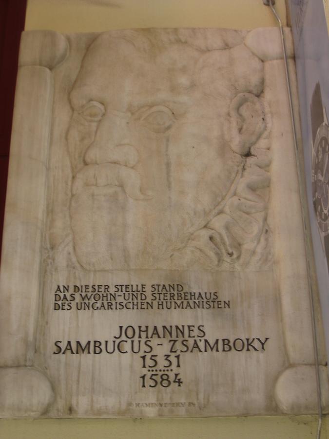 Johannes Sambucus-Zsamboky Gedenktafel