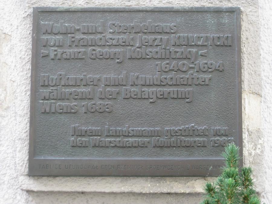 Franz Georg Kolschitzky Gedenktafel