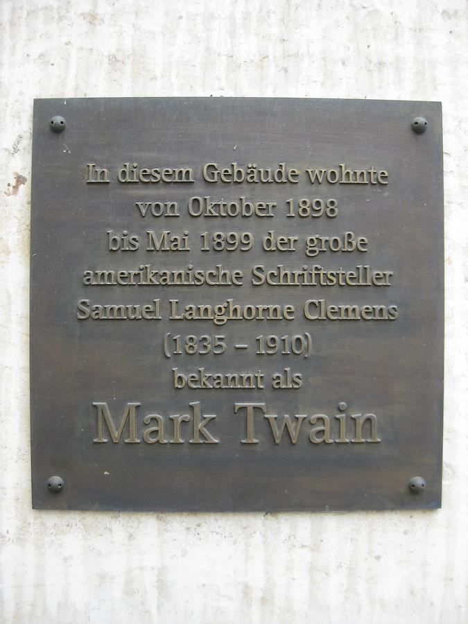 Mark Twain Gedenktafel