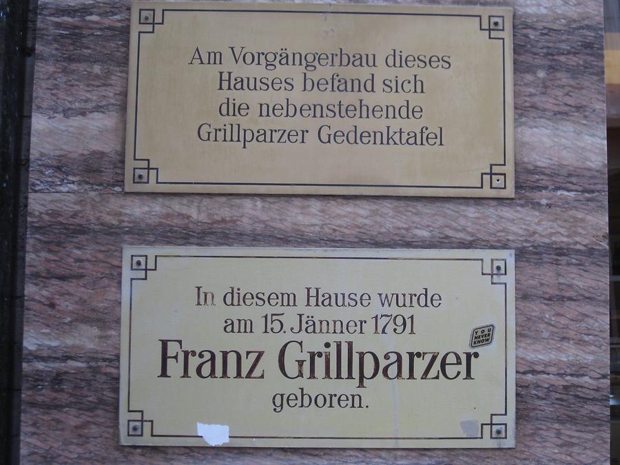 Franz Grillparzer Gedenktafel