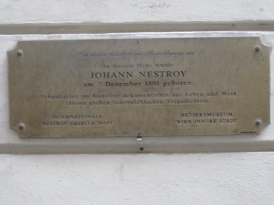 Johann Nestroy Gedenktafel