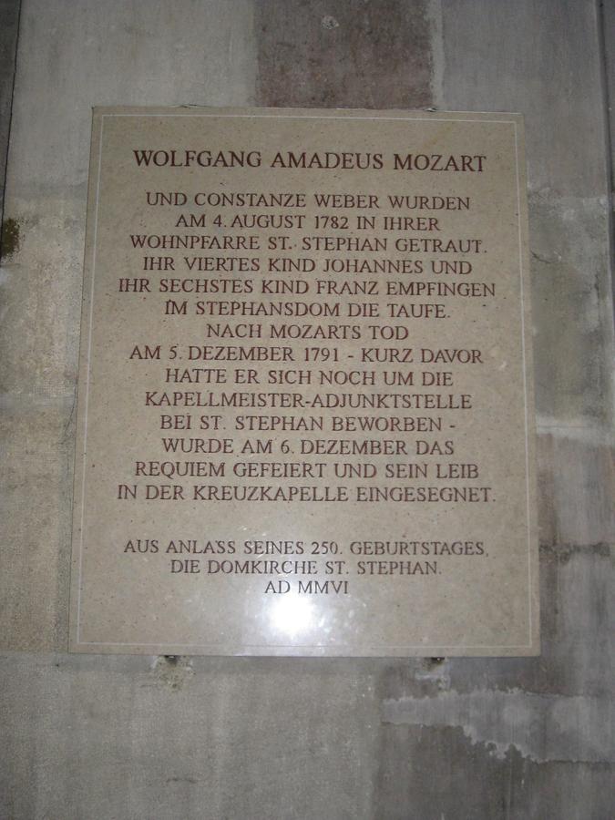 Mozart Gedenktafel