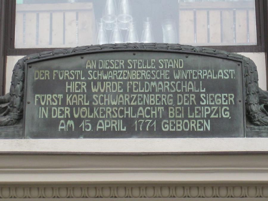 Feldmarschall Fürst Karl von Schwarzenberg Gedenktafel