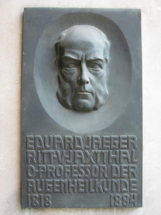 Eduard Jaeger Ritter von Jaxtthal Gedenktafel