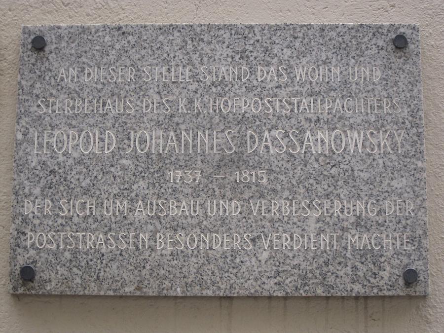 Leopold Johannes Dassanowsky Gedenktafel