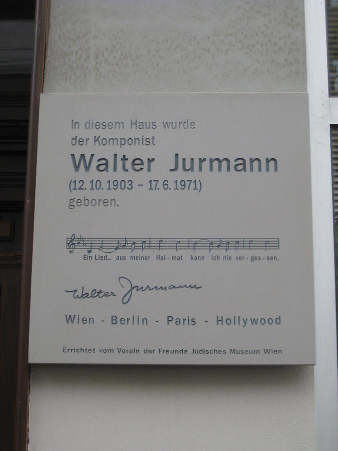 Walter Jurmann Gedenktafel