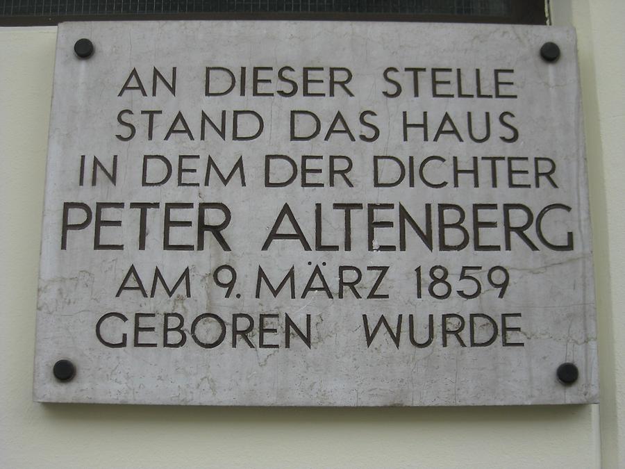 Peter Altenberg Gedenktafel