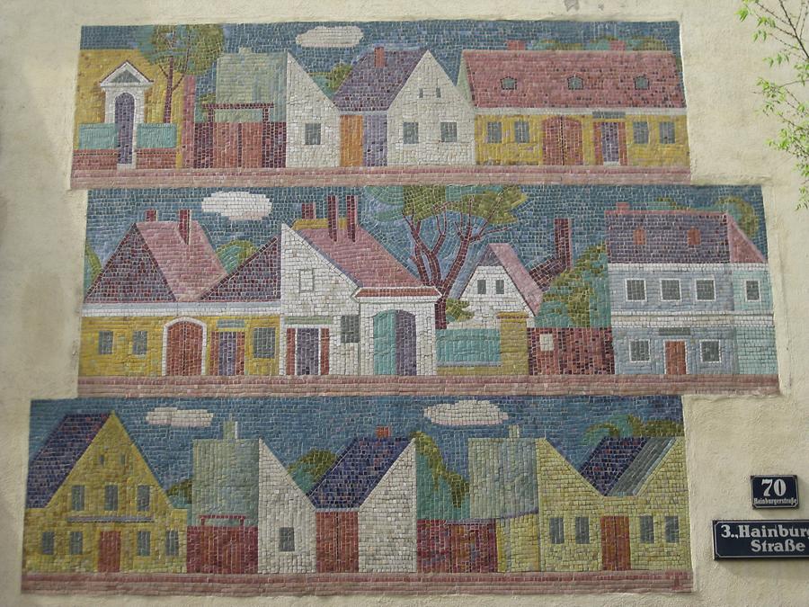 'Alterdberger Häuser'-Mosaik von Otto Trubel