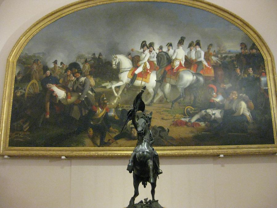 Ölbild 'Erzherzog Carl mit seinem Stab in der Schlacht bei Aspern' von Johann Peter Krafft 1819