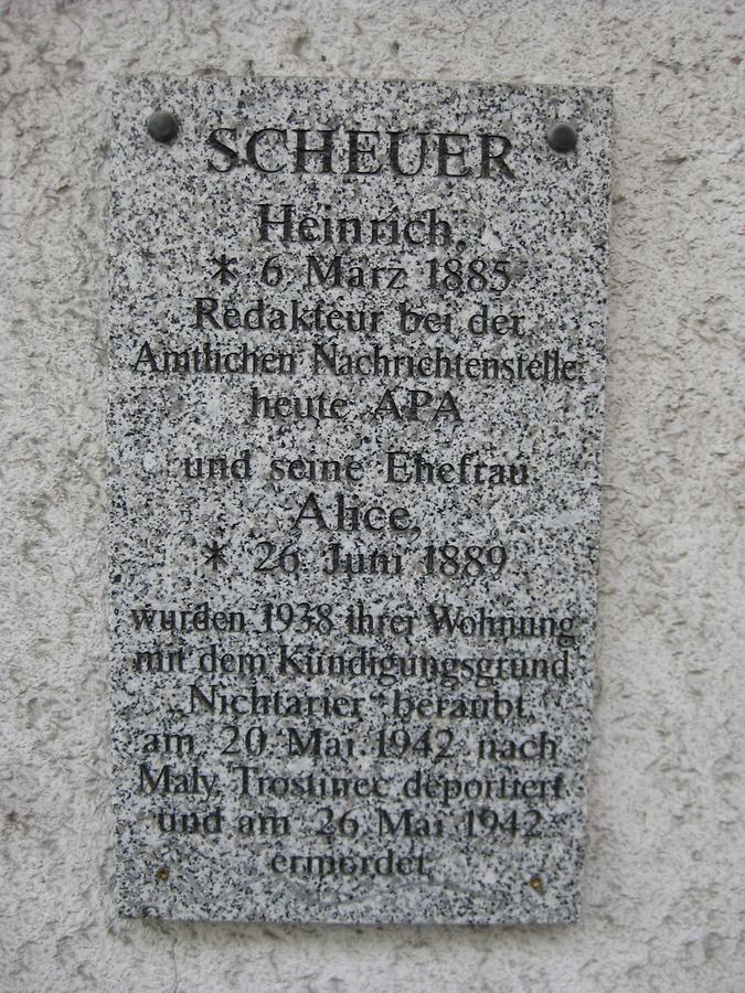 Heinrich und Alice Scheuer Gedenktafel