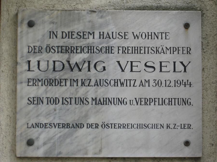 Ludwig Vesely Gedenktafel
