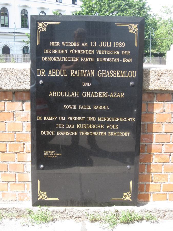 Dr. Abdul Rahman Ghassemlou Gedenktafel