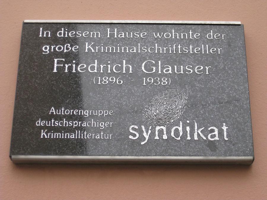 Friedrich Glauser Gedenktafel