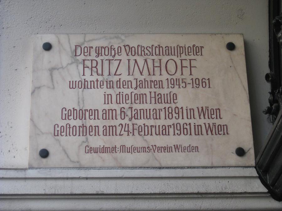 Fritz Imhoff Gedenktafel
