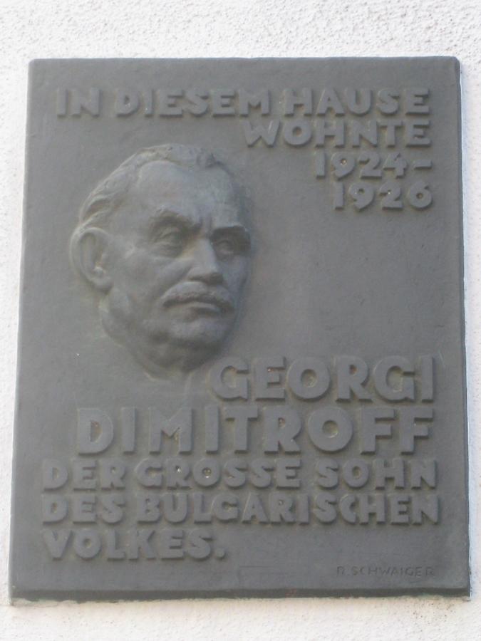 Georgi Dimitroff Gedenktafel