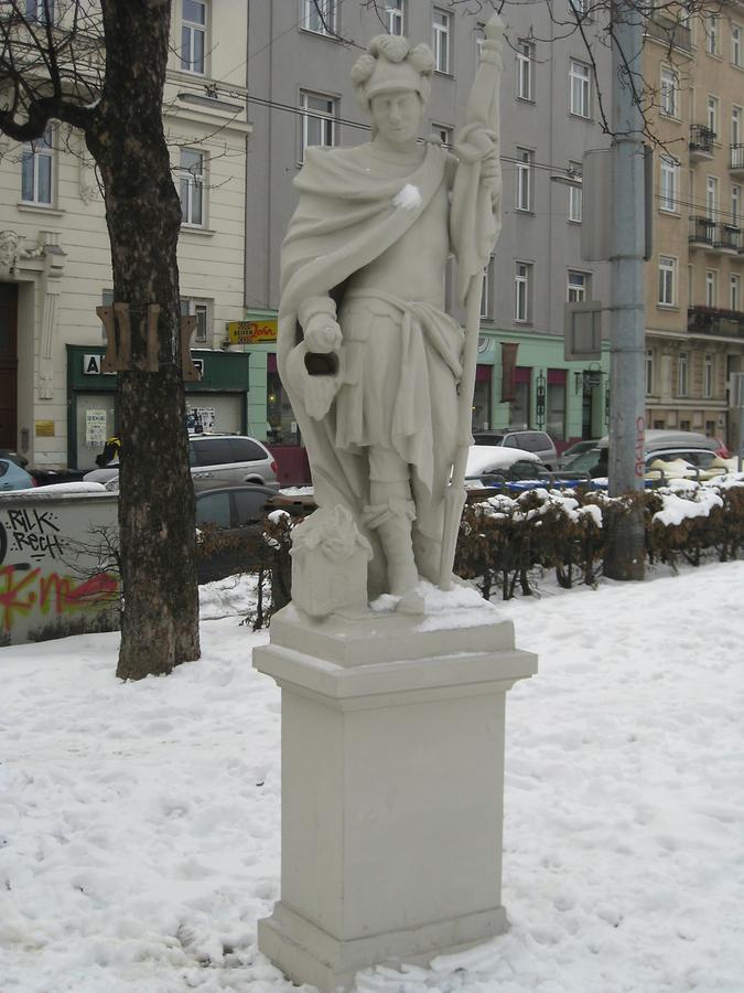 Hl. Florian-Statue im Dr. Bruno Kreisky-Park neben Hundsturmerkapelle (Linienkapelle)