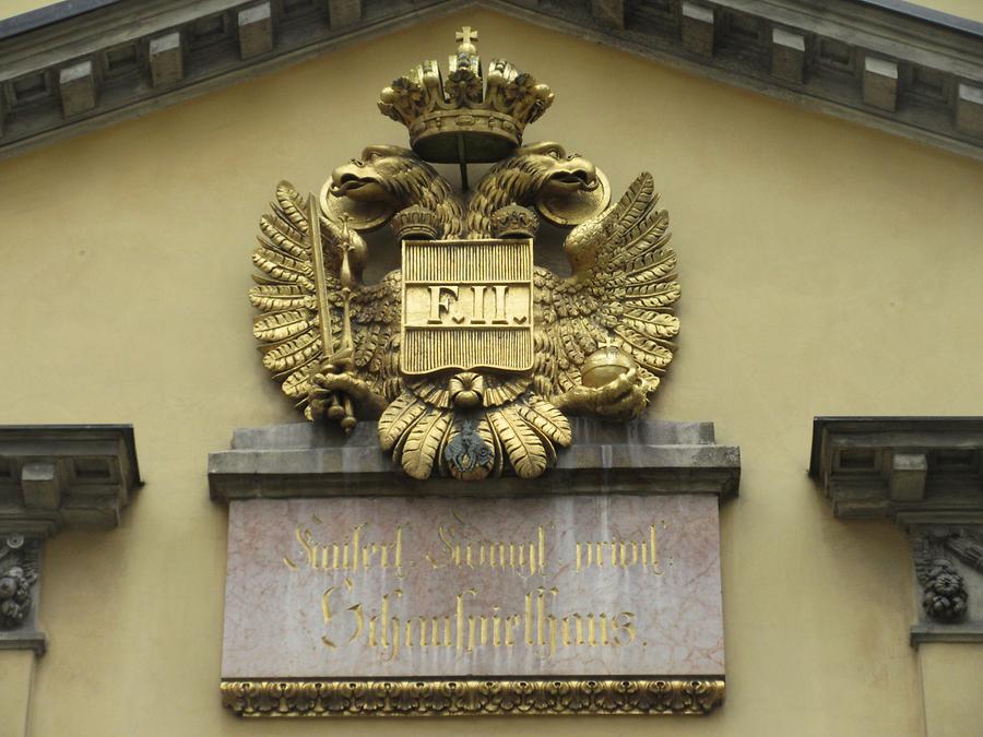 Wappenkartusche mit Initialen von Kaiser Franz II.