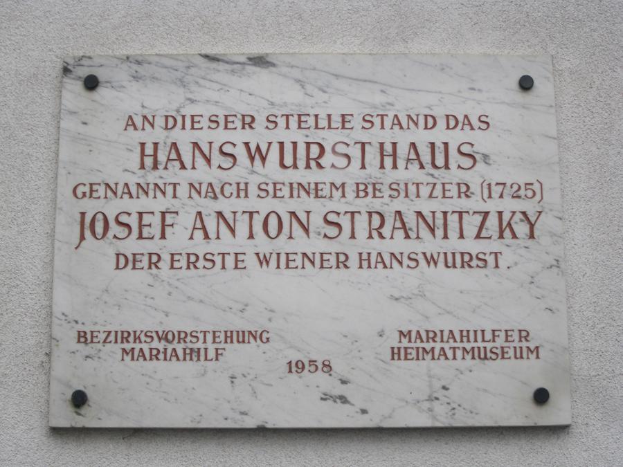 Josef Anton Stranitzky Gedenktafel