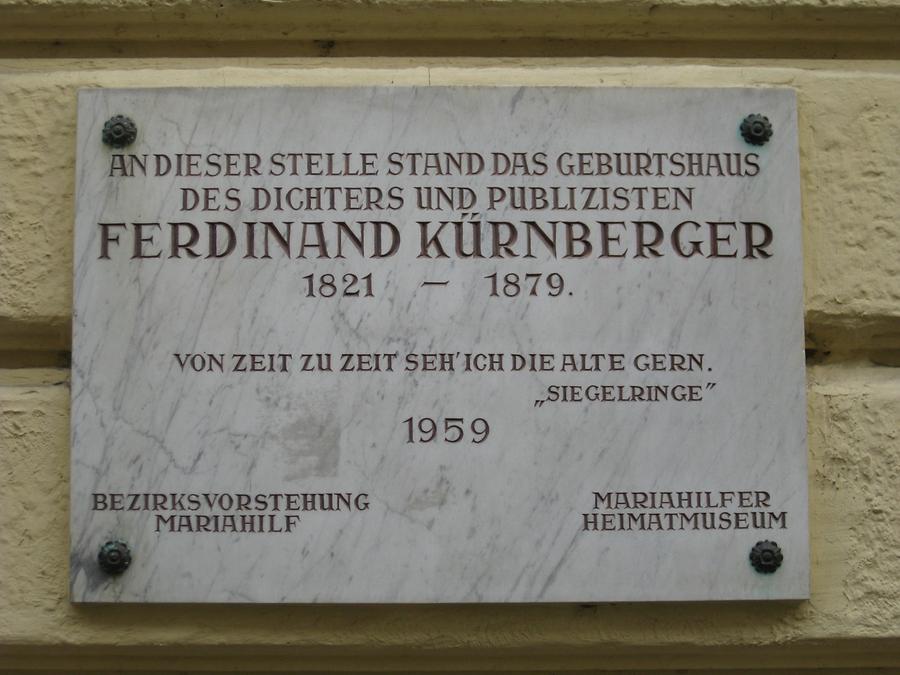 Ferdinand Kürnberger Gedenktafel