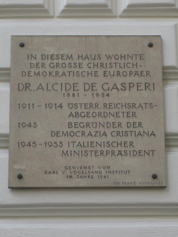 Alcide de Gasperi Gedenktafel