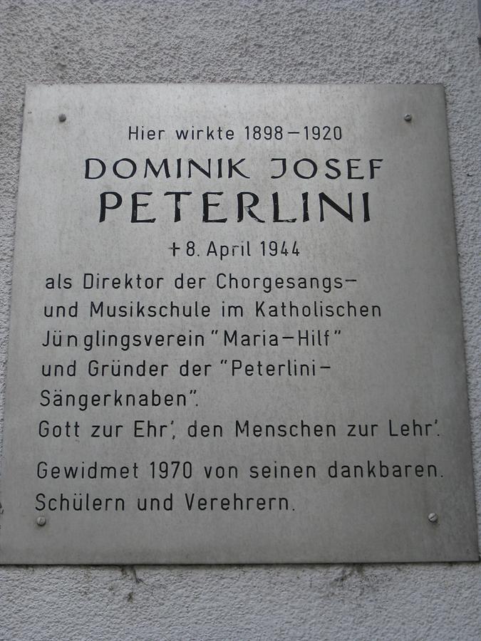 Dominik Josef Peterlini Gedenktafel