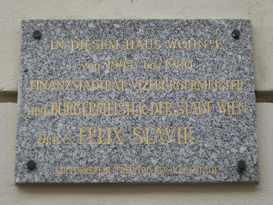 Felix Slavik Gedenktafel