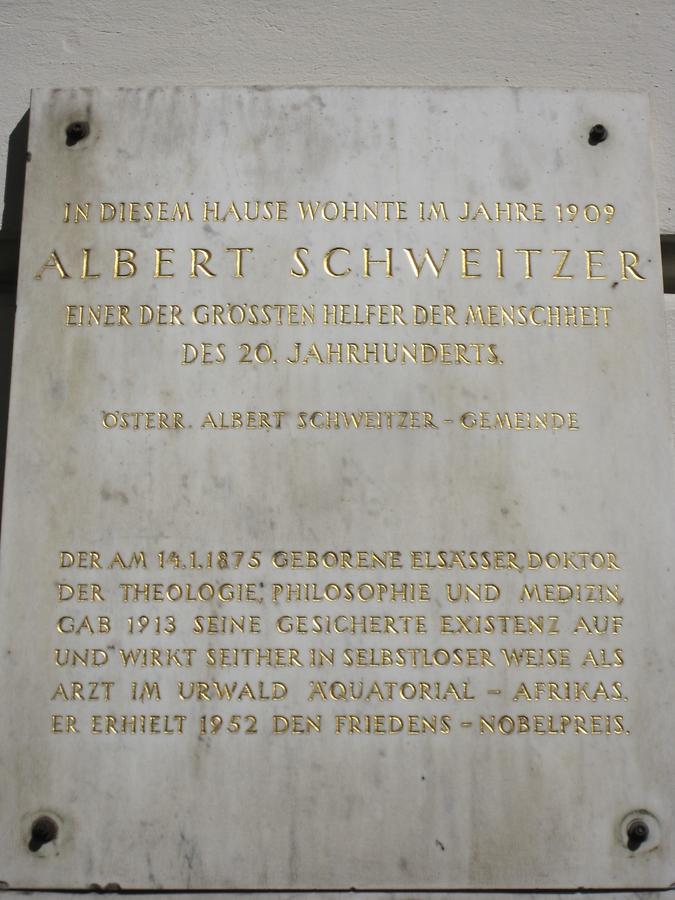 Albert Schweitzer Gedenktafel