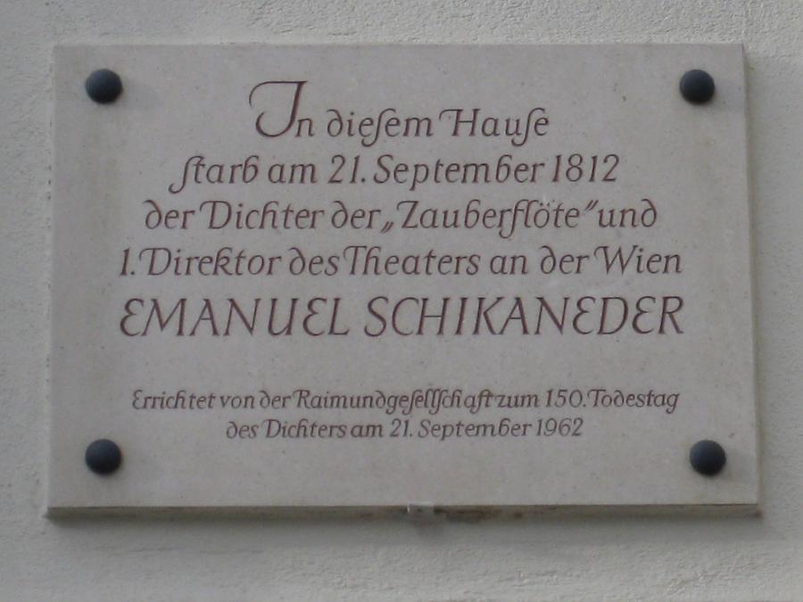 Emanuel Schikaneder Gedenktafel