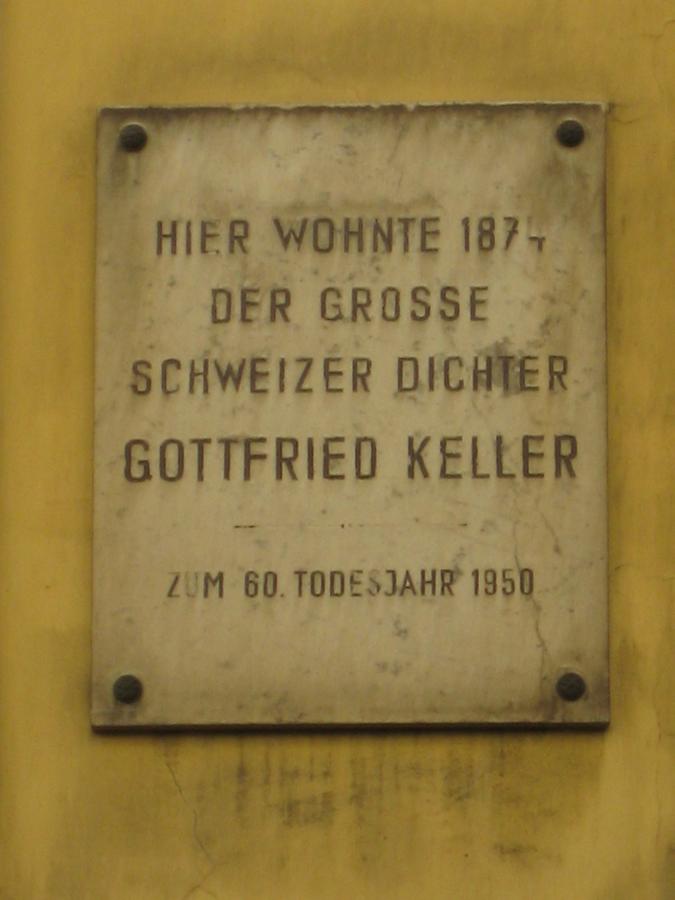 Gottfried Keller Gedenktafel