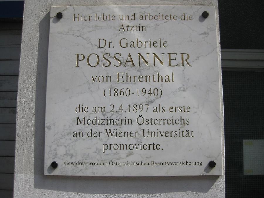 Gabriele Possanner Gedenktafel