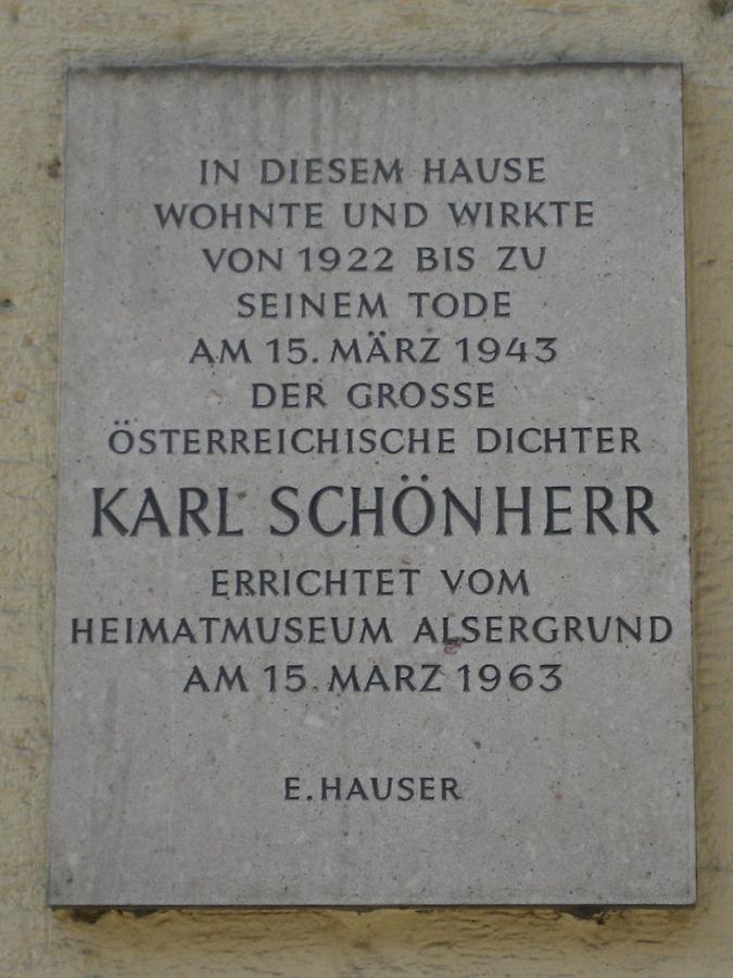 Karl Schönherr Gedenktafel