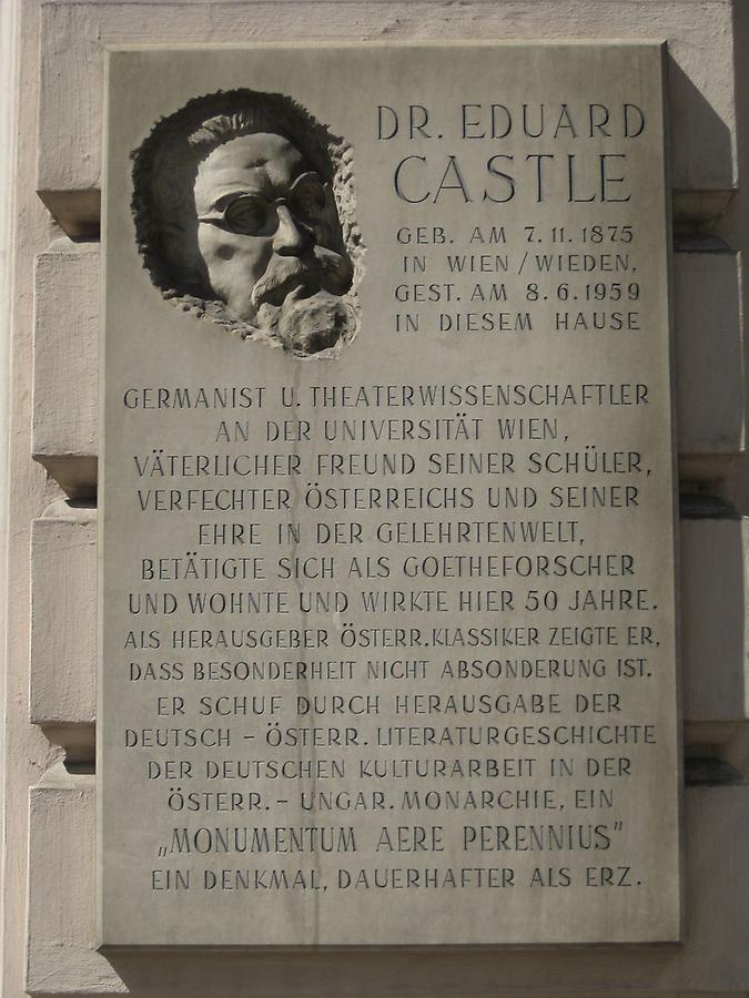 Eduard Castle Gedenktafel