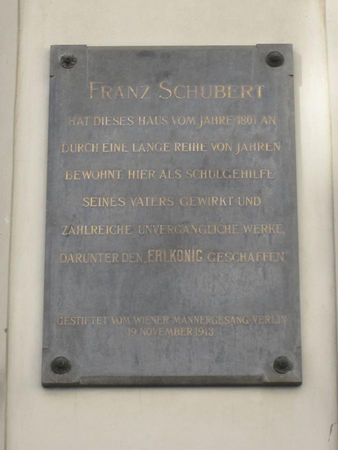 Franz Schubert Gedenktafel