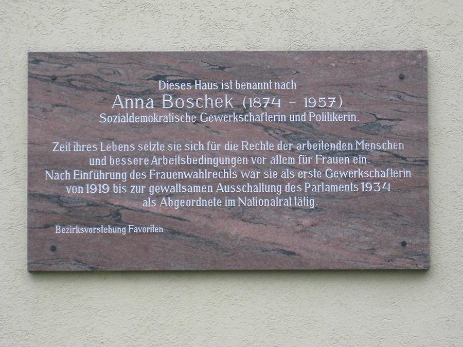 Anna Boschek Gedenktafel