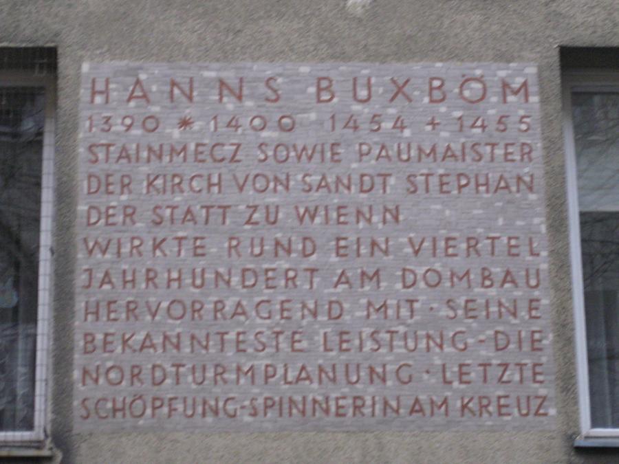 Hanns Buxböm-(Hans Puchsbaum-)Gedenktafel