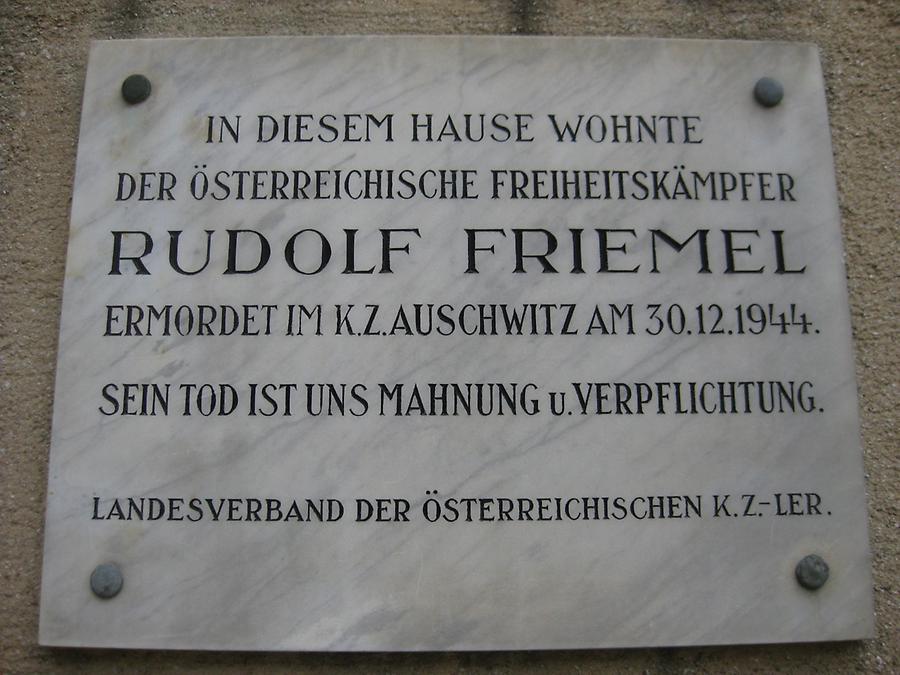 Rudolf Friemel Gedenktafel