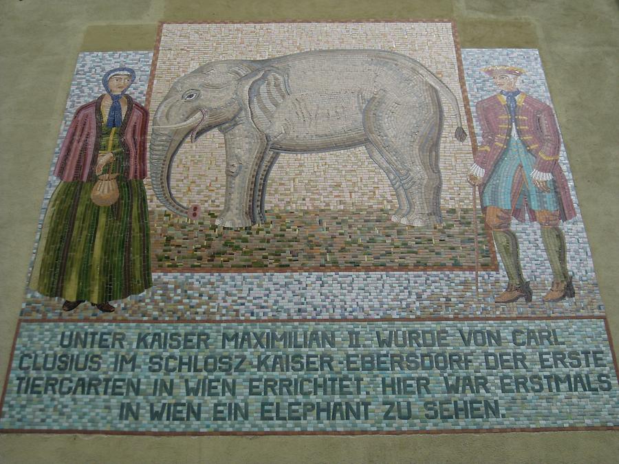 Mosaik 'Elefant' von Anton Krejcar 1959