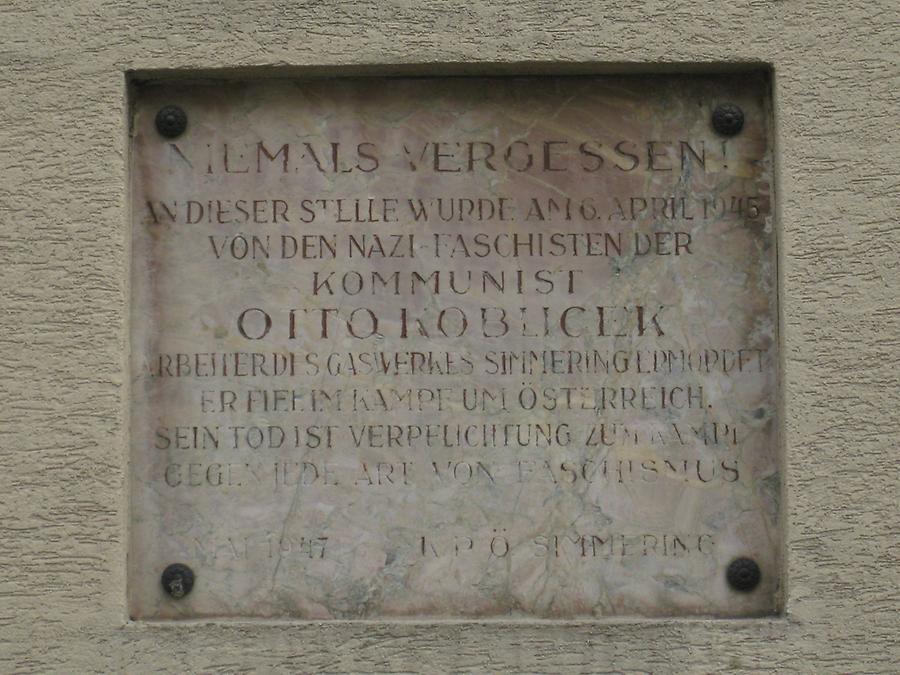 Otto Koblicek Gedenktafel