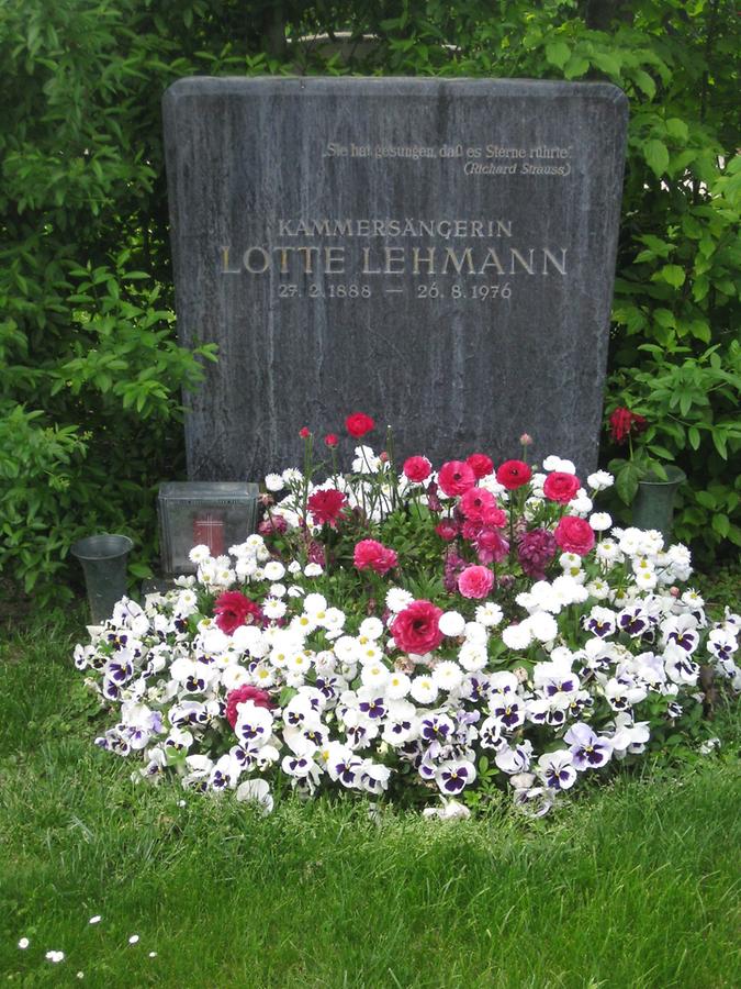 Grab von Lotte Lehmann, Sängerin 1888-1976
