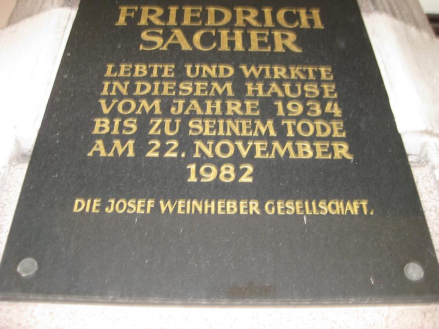 Fríedrich Sacher Gedenktafel