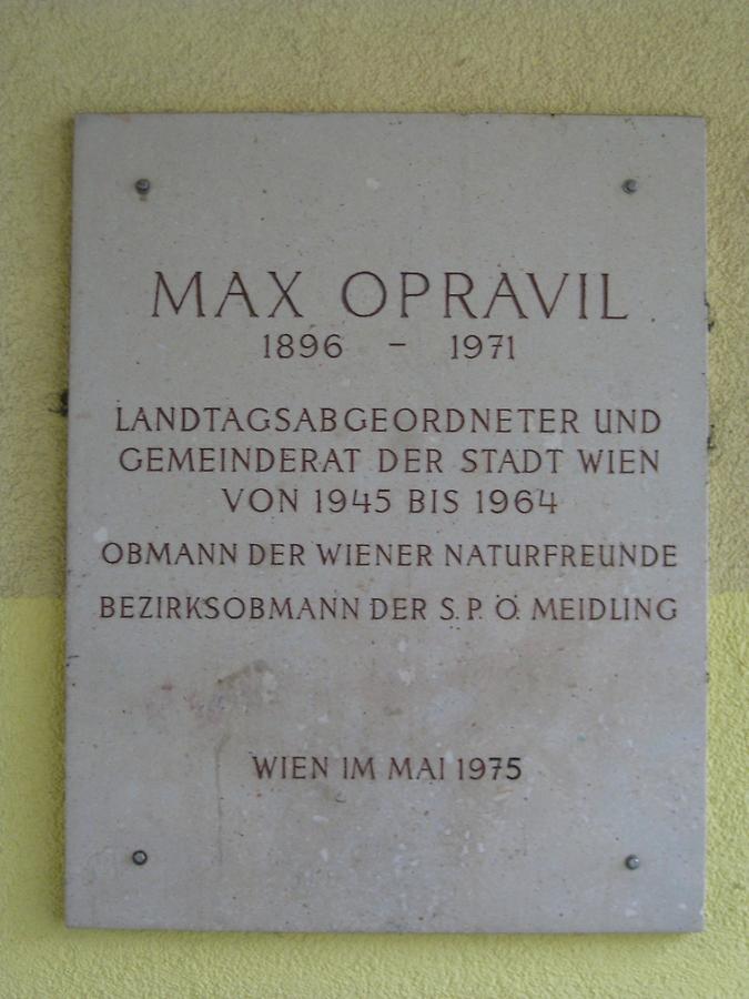Max Opravil Gedenktafel