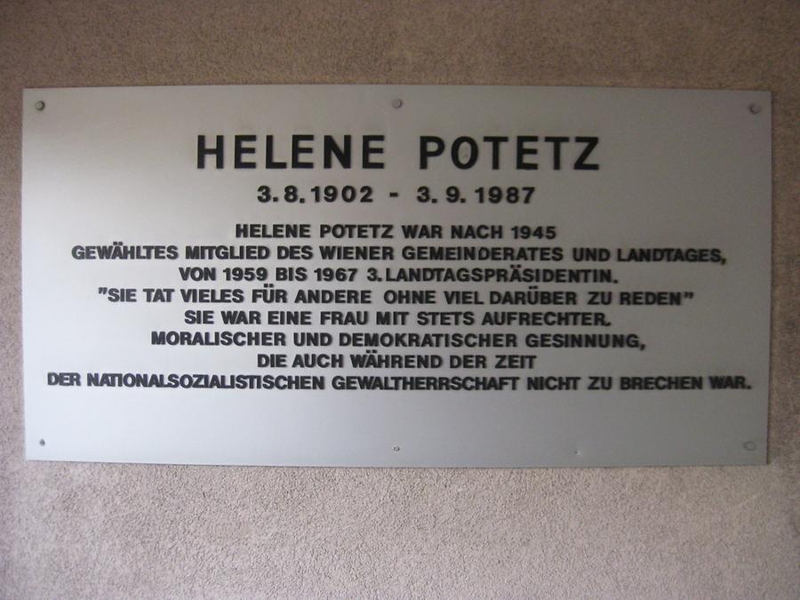 Helene Potetz Gedenktafel